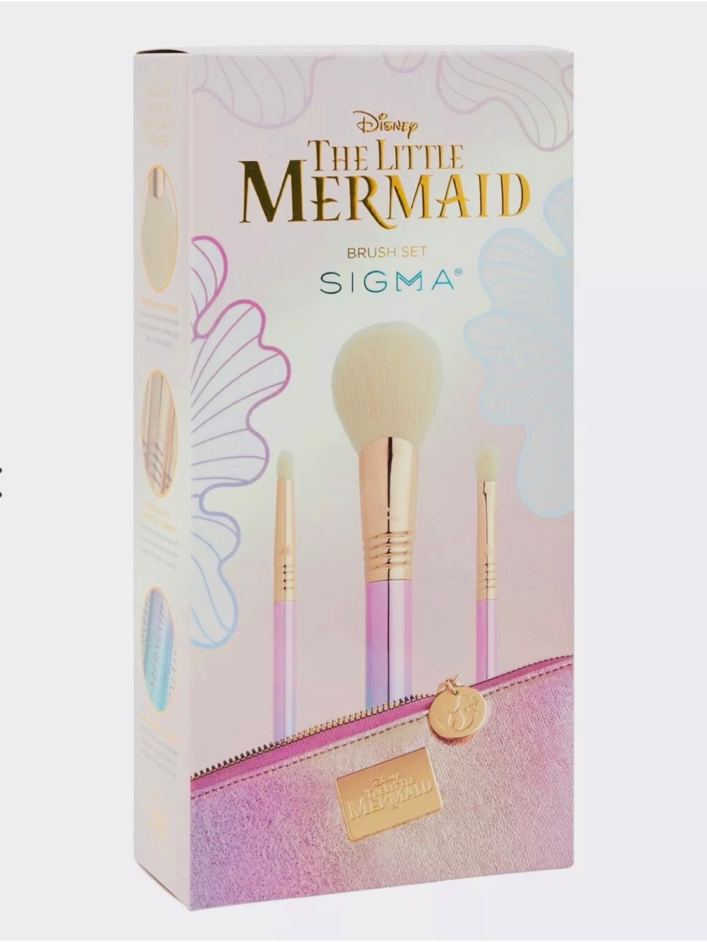 Sigma Beauty The Little Mermaid Brush Set - Pink, Purple, Gold